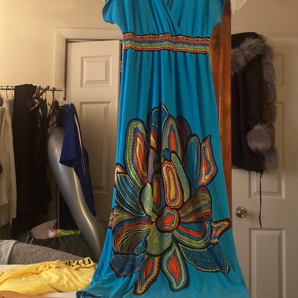 Blue design Indian cotton - Picture 4 of 8